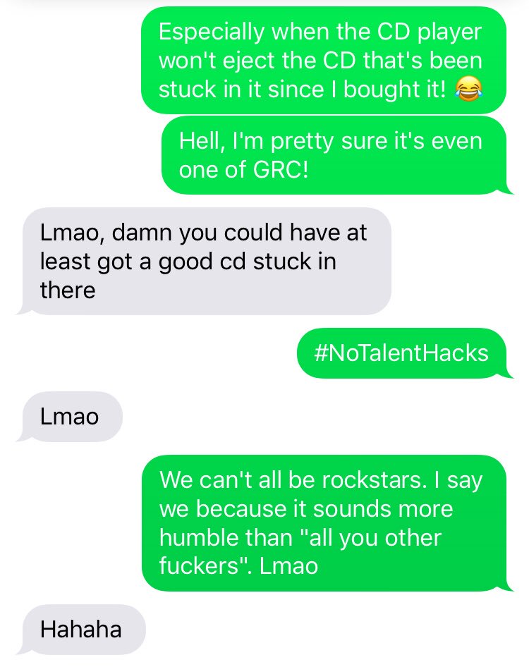 BrianGRC's tweet photo. Texts among friends... https://t.co/r2oVFdBQSU