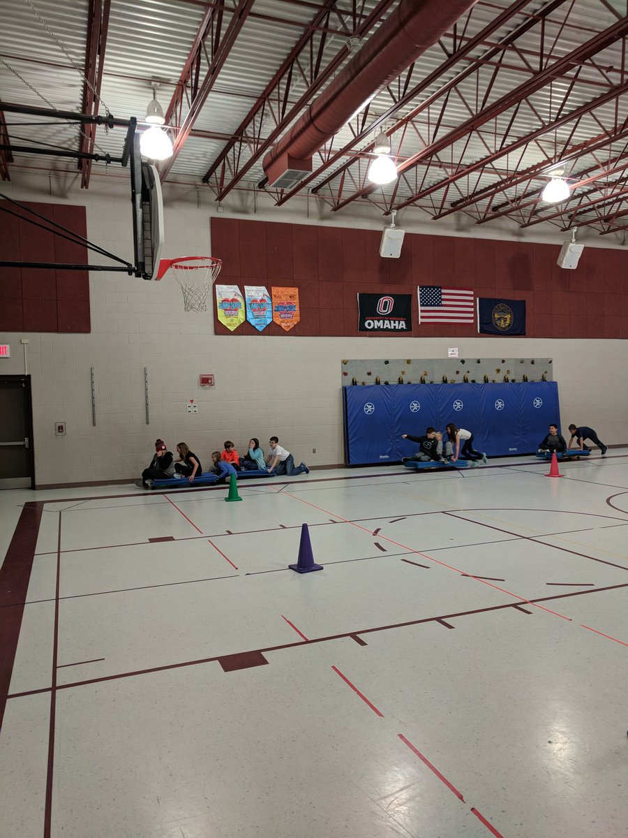 andrew_reck's tweet photo. Wheeler "bobsled" teams warming up for PE and learning about different Winter Olympic Sports in South Korea. https://t.co/W5Fd2Hjbmb