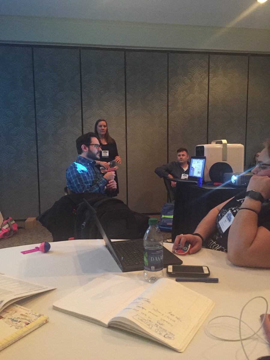 clint_rogers21's tweet photo. Best session at #vcec2018 was Soaring to New Dimensions with 3D Design. @TechWithMatt &amp; @KHuesITRT killed it. I learned a ton about 3D printing https://t.co/5i45xZ8NRG