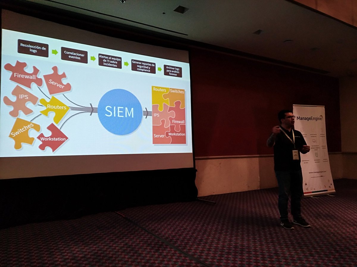 ManageEngineLA's tweet image. En la última sesión del día, Andrés Mendoza nos cuenta cómo estar preparado para la auditoría y el cumplimiento con #EventLogAnalyzer
