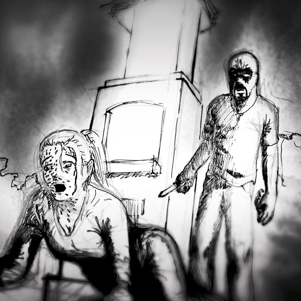 dfhmovie's tweet photo. Hard at work laying out the debauchery. Here is a storyboard sketch producer/dp, Brandon Torres, worked on! 
#SupportIndieFilm #HorrorFilm #ShortFilm #MonsterMovie
#FilmTexas #HeavyMetal #IndieFilm #horrormovie #horrorshortfilm #horrorshort #independentmovie #horror #slasherfilm https://t.co/5kSyiHQzUI