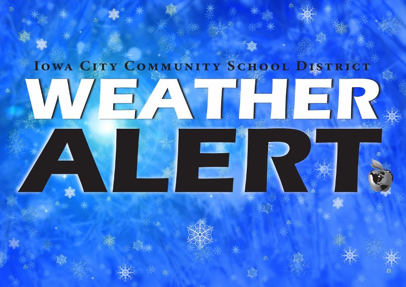 IowaCitySchools's tweet photo. Iowa City Schools will cancel all classes for Friday, February 9, 2018 due to the predicted inclement weather. https://t.co/UXfryeEOe5