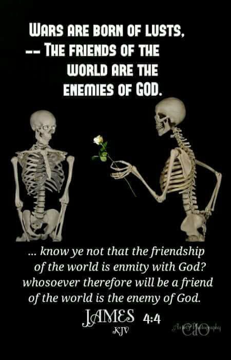 Satanexposed's tweet photo. #enemiesofGod #loyaltojesus #BibleFor21 #bibchat #Christianity
"Ye adulterers and adulteresses, know ye not that the friendship of the world is enmity with God? whosoever therefore will be a friend of the world is the enemy of God."- James 4:4 KJV https://t.co/hAfqRDPQIk