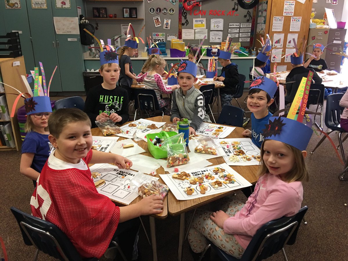 AsfeldSandy's tweet photo. First Grade Celebrates the  100th day of school!
#csestrong #cserocori #cseproud https://t.co/wjTjwc4py5