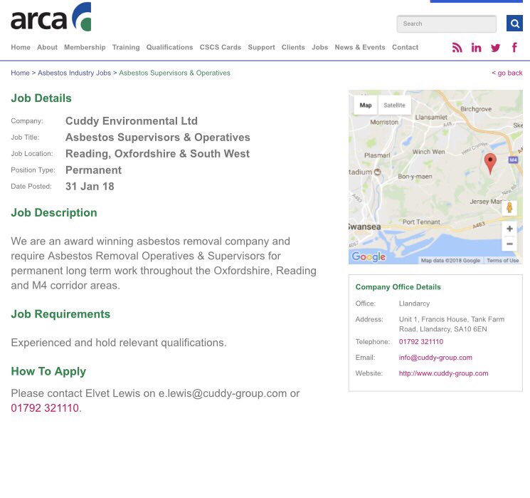 We are Hiring!! Needed Asbestos supervisors &amp; operatives to work on contracts in Reading, Oxfordshire &amp; South West.