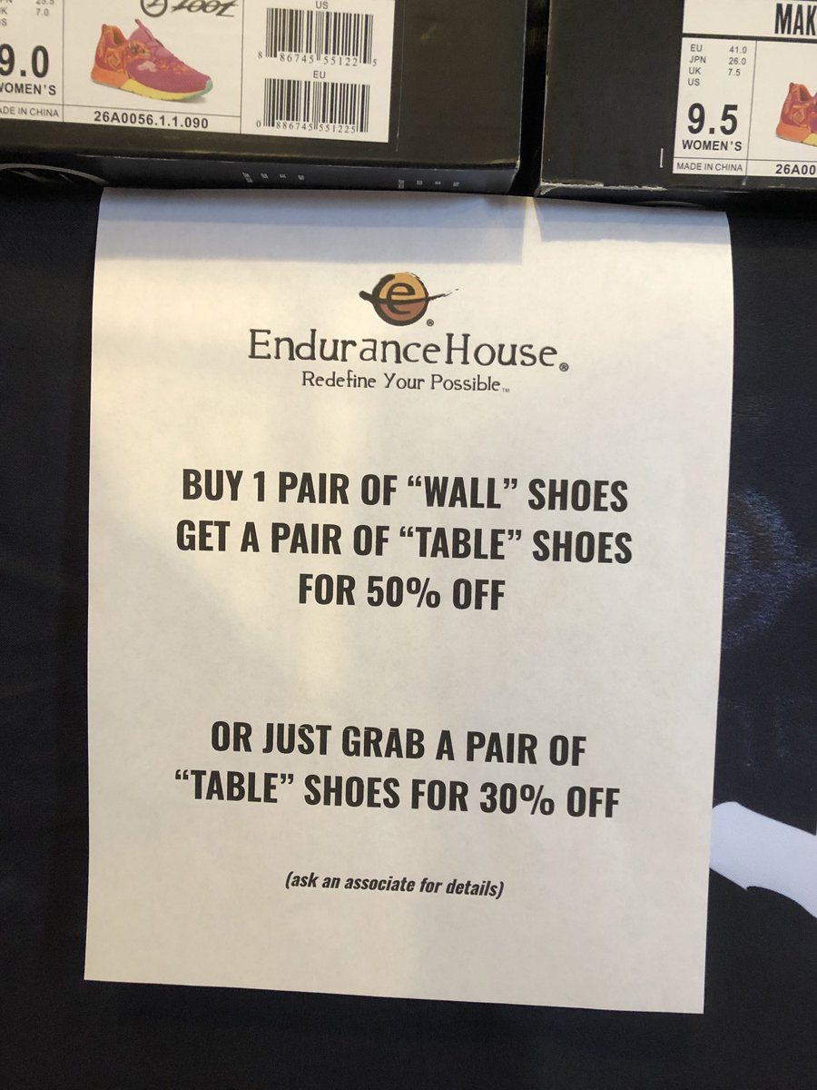 EHouseNorwalk's tweet photo. "ROTATE MY SHOES??!!....what does that mean??!!" Find out at Our Buy 1 Get 1 50% off sale. Super important to always wear a "fresh pair".
#mizunorunning #361running #newtonrunning #zootrunning #endurancehousenorwalk #theblock #norwalknow #thewaypointe @joeyjojoshabad4 https://t.co/e5QA739Y6X
