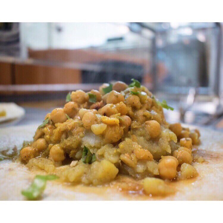 BindysCaribbean's tweet photo. #Bindys Chickpea Roti - classic vegan/vegetarian dish! @TheForks @BindysCaribbean #meetmeattheforks #channaroti #vegan #vegetarian https://t.co/ZLEIgnXW8l
