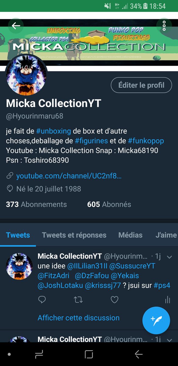 MickaCollection's tweet photo. Nice je viens de passer la barre des 600 abos sur twitter.merci a tous et a toutes et surtt merci aux copains @Jerem87twt et @Jessiie_FR de la #teammodzii .allez maintenant sur youtube sa serais cool d'en avoir autant aussi 😁.merci https://t.co/h02vgXZ5wj