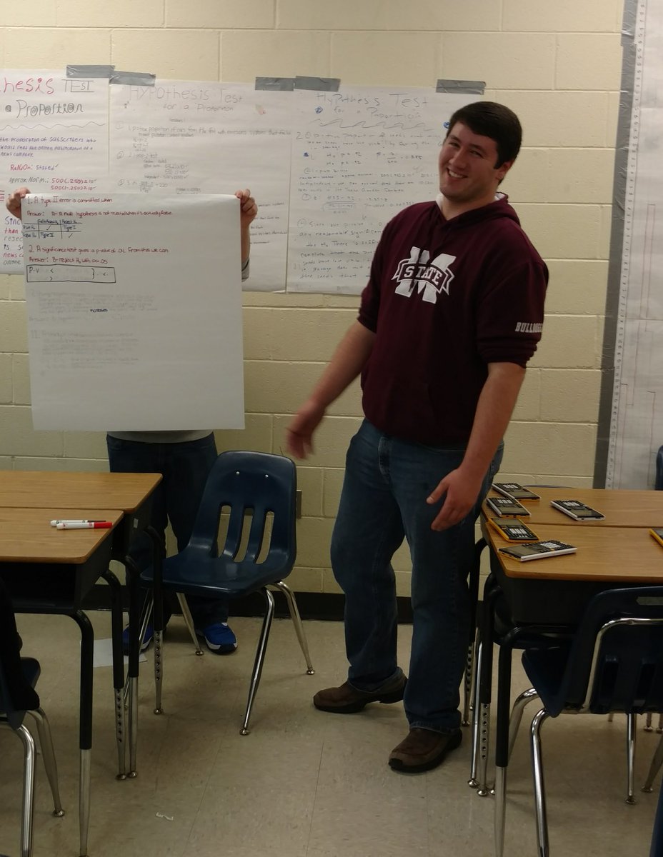 Mr_Ligatti's tweet photo. Gallery walk review for unit test on inference for proportions in #APStatistics #BethU @lcbirdprincipal https://t.co/Xim6BmmvYk