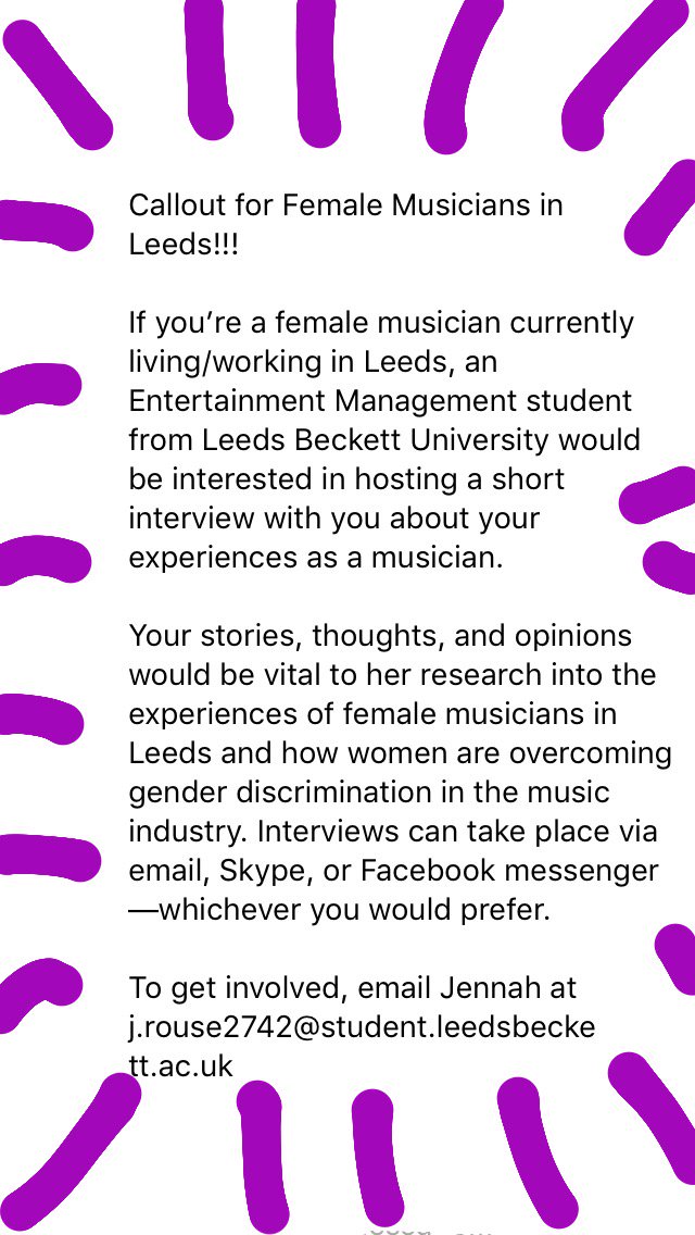 girlgangleeds's tweet photo. Calling all females musicians of Leeds! https://t.co/1C6NXnYuSS