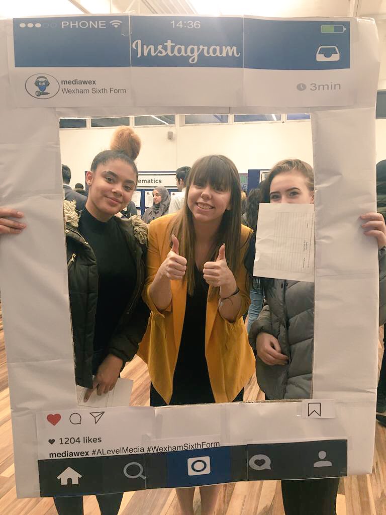 Wexham_School's tweet photo. Our new Wexham Sixth Form recruits are excited for A Level Media Studies! https://t.co/INjs8cYkA8