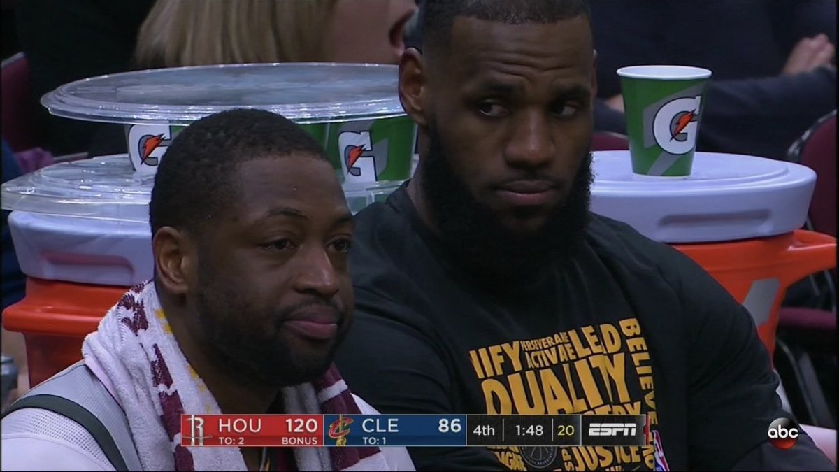 D Wade: man we gotta get rid of these bums and get some fresh blood in here 

Bron: