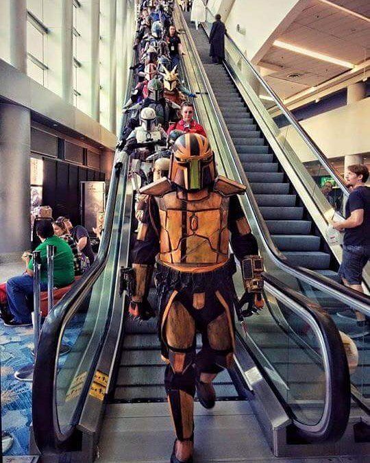 mandomercs's tweet photo. #TbT to Star Wars Celebration 2015 in Anaheim CA with our mercs on the move. Where do you see the next Star Wars Celebration happening?? . . Photo: Jessie Christine Johnson #SWCA #SWC2015 #Mandalorians #mandomercs #BobaFett #BountyHunters #StarWars #Unite… https://t.co/MyXS3jVP2f
