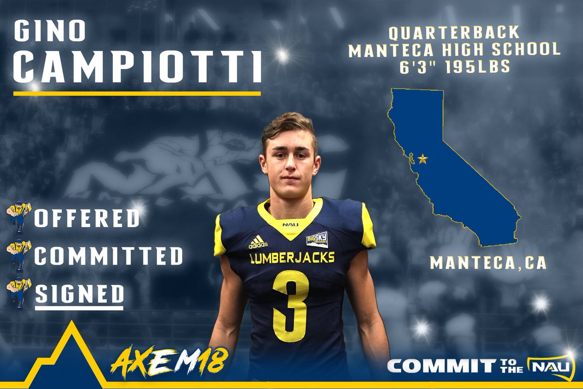 TMBruzz1's tweet photo. So this happened yesterday #AxEm18 β #NSD18
We are beyond proud of @Gino_Campiotti & the hardwork put in to earn this opportunity to play @NAU_Football & earn that college degree. Excited for the next 4 years baby brother! AZ better get ready for our rowdy clan. πππ https://t.co/lwfKPQF8VR