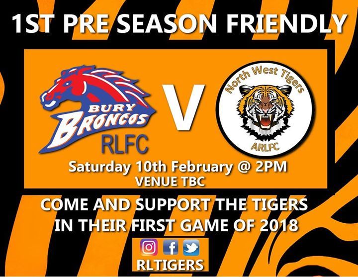 Tigers take on Bury Broncos this Saturday at 2PM. Due to the weather, the venue is still TBC. Watch out for more updates. #TigersFamily #JoinTheTigers #Tigers