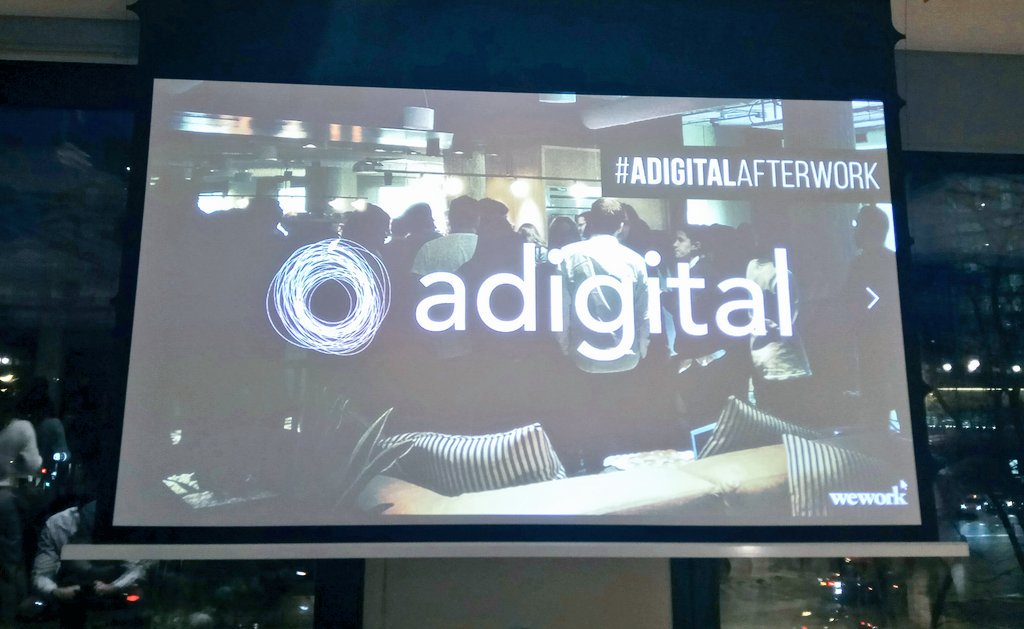 adigital_org's tweet photo. Y así inauguramos, oficialmente, nuestra nueva oficina en @WeWork #WeworkMadrid :) Muy contentos de poder celebrar esta nueva etapa con las empresas con las que compartimos este espacio y, especialmente, con nuestros #SociosAdigital y colaboradores! #AdigitalAfterwork https://t.co/Igniatwflp