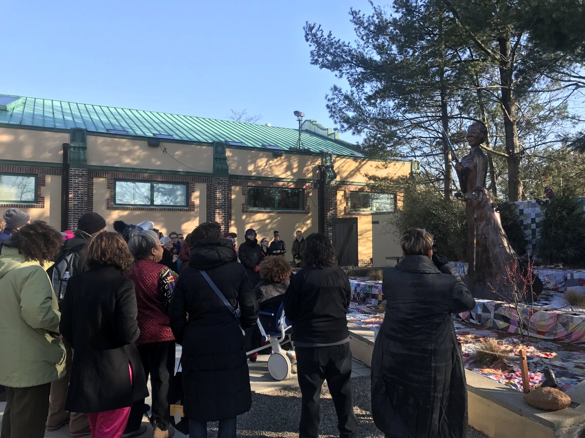 mica's tweet photo. Last weekend, a group of MICA alumni and friends traveled to see Joyce J. Scott: Harriet Tubman and Other Truths. Today we are kicking off a campaign to support the Joyce J. Scott Scholarship. Give today: https://t.co/U6VOBnh2nV #JumpingforJoyce https://t.co/nTfQcsf6Gc