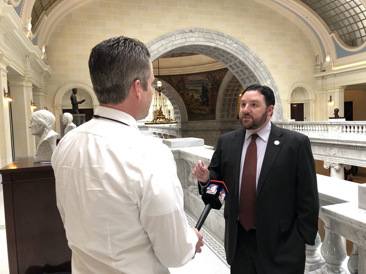 GlenMills22's tweet photo. Discussing #HB333 with Rep. @SpendloveRobert. It would increase penalties for domestic violence offenses and require offenders who violate a protective order to wear a GPS. The GPS would warn the victim when violator is near. #utleg #utpol @abc4utah https://t.co/Vo95SlqiuR