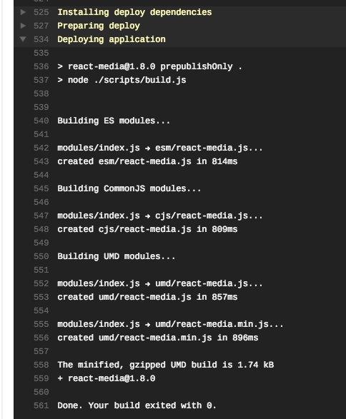 Man, I love love love cutting new npm package releases from a fully automated CI environment. I've been setting up all <a href="/ReactTraining/">React Training</a>'s OSS projects to deploy automatically. Going to write more about this very soon! 😅