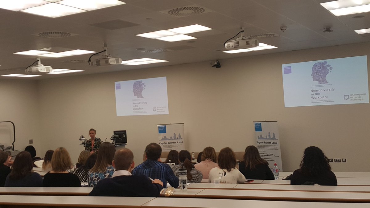 OccPsychKU's tweet photo. Excited @AlmuthMcDowall is kicking off our #Neurodiversity event @KingstonUniBiz tonight #occpsych #occpsychku https://t.co/qXemikLpjk