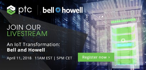 ThingWorx's tweet photo. Join us April 11th as @PTC_Campbell sits down with @bellandhowell CEO @rlratan to discuss their #IoT transformation. https://t.co/ieTC9UYb0K https://t.co/eSfc8mMox5