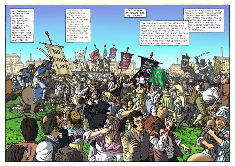 thinkthebook's tweet photo. Have just launched a new graphic novel kickstarter bid PETERLOO: Witnesses to a Massacre https://t.co/QvM2jgZ4ei a warts-and-all narrative of the 16th August 1819 'Manchester Outrage' 100% sourced from historical records. https://t.co/UvzFzQR8ra