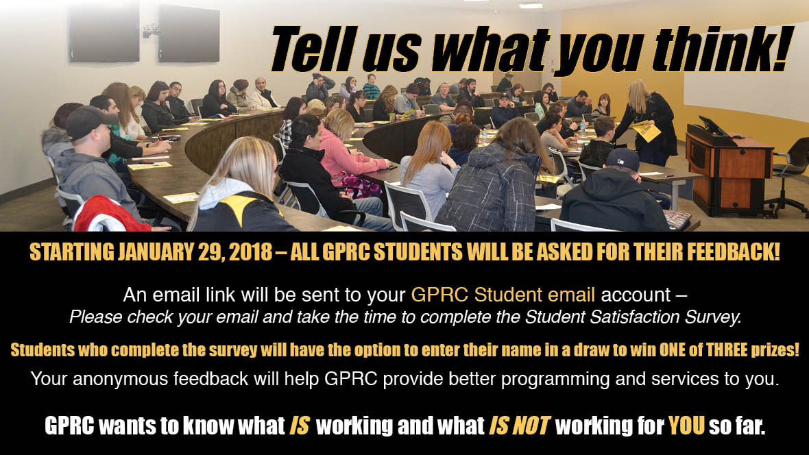 NWP_AB's tweet image. Check your student email account for your invitation to participate in the Student Satisfaction survey. #WhatWorks #WhatDoesnt #LetUsKnow! #ExperienceGPRC