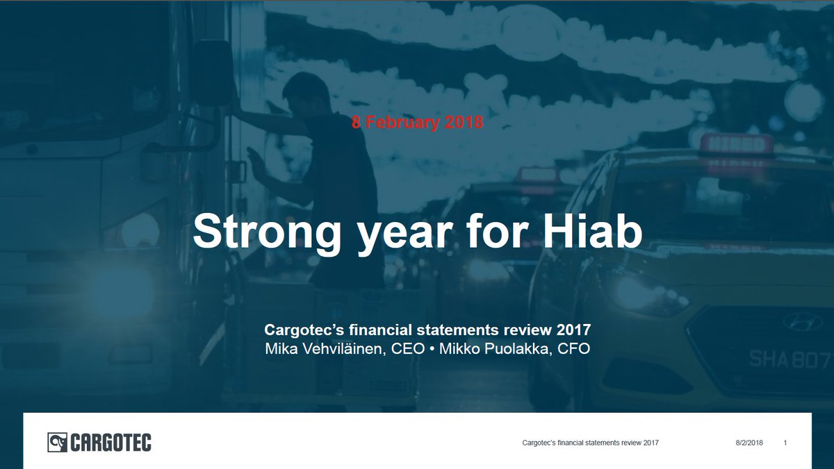 RolandSunden's tweet photo. I'm so proud of my team. Another record year, actually best in Hiab's history.  Only possible with our loyal customers, trusted partners, and our fantastic Hiab employees. In 2017 we took the lead in @digitalization @electrification @automation https://t.co/o4dWnbSePT https://t.co/bU2tPGX6OV