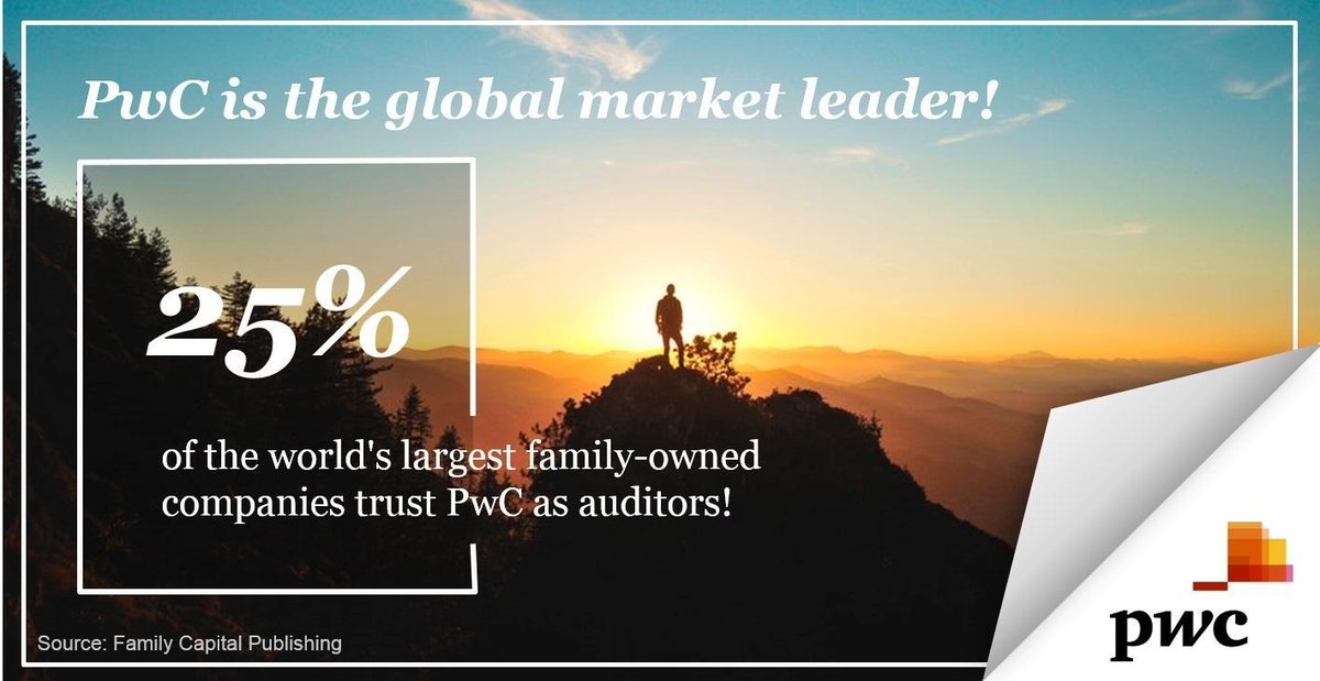 PwC's tweet photo. We're extremely proud we've been announced as market leader for family businesses auditing, according to an analysis by @FamCapital: https://t.co/3ZxRZJV0cq https://t.co/gqN1ta7IM4