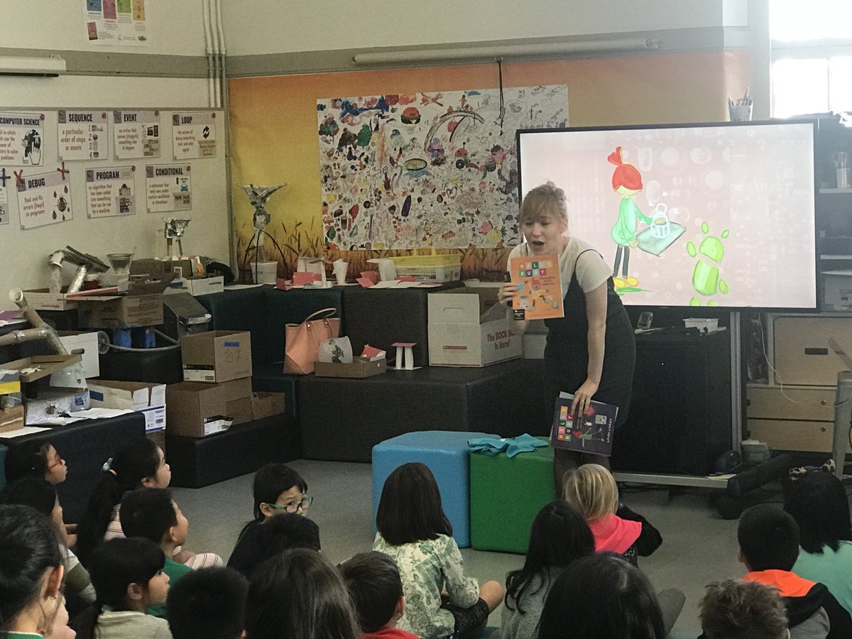 .<a href="/lindaliukas/">Linda Liukas</a> gives a sneak preview of her third <a href="/hellorubyworld/">Hello Ruby</a> book about the Internet! Students at <a href="/cisdeavila/">CIS at De Avila</a> are so excited to meet and learn from Linda! She speaks of the power of persistence and passion! #CSinSF <a href="/SFUnified/">SF public schools</a> #CSforAll #csk8