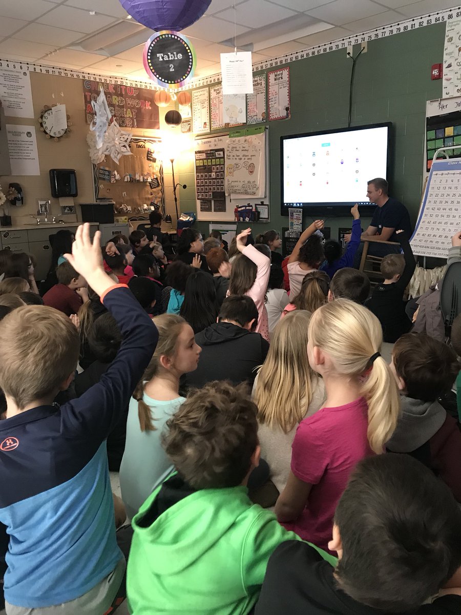 Second Grade is celebrating career week at BEU with a special guest! <a href="/AndrewABC17/">Andrew</a>