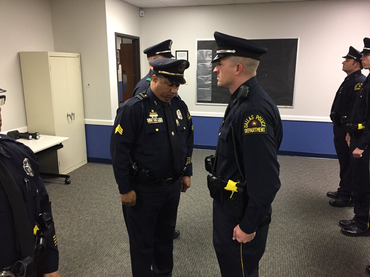 DPDAcademy's tweet photo. Final Inspection by Sgt. Brooks! #DPDClass356 #trainingthebest #jointheforce @DallasPD @ChiefHallDPD @DPDHumphrey @AShawDPD @CityOfDallas https://t.co/dpYzlylbmY