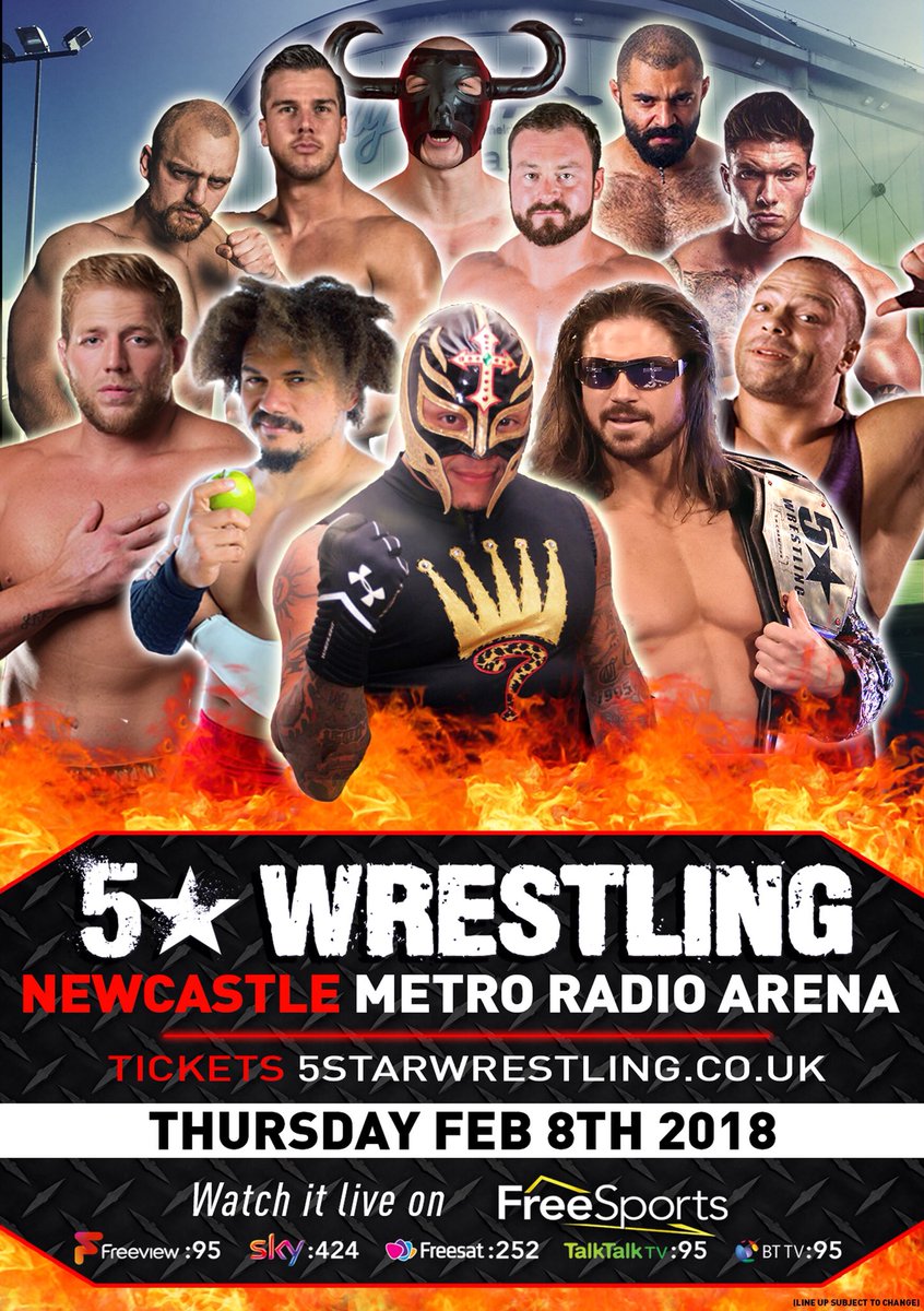 LIVE ALERT: <a href="/5StarWrestling/">Brand</a> ft #WWE icons <a href="/reymysterio/">♛Rey Mysterio❔</a> <a href="/TherealRVD/">Rob Van Dam</a> <a href="/TheRealMorrison/">John Morrison</a> <a href="/RealJackSwagger/">Jack Swaggerino</a> &amp; best of British #wrestling <a href="/ArenaNewcastle/">Utilita Arena Newcastle</a> on our #FacebookLive stream 7pm-8pm then on demand trib.al/1hbIamf 
BUY <a href="/AECC_Aberdeen/">AECC</a> March 8 tix trib.al/lfHBsIL #ad