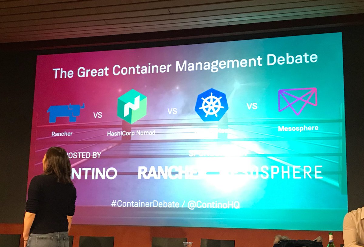 pipoe2h's tweet photo. Attending to the #ContainerDebate with @Rancher_Labs @HashiCorp @kubernetesio and @mesosphere hosted by @ContinoHQ. Let’s see what cool stuff we get this evening https://t.co/FcTRyPCZml