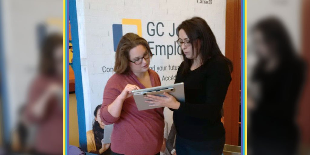 jobs_gc's tweet photo. We are at the Government of Canada career fair @stfxuniversity . Come meet us! #DMUC #GCJobs https://t.co/eGHQvOssSC