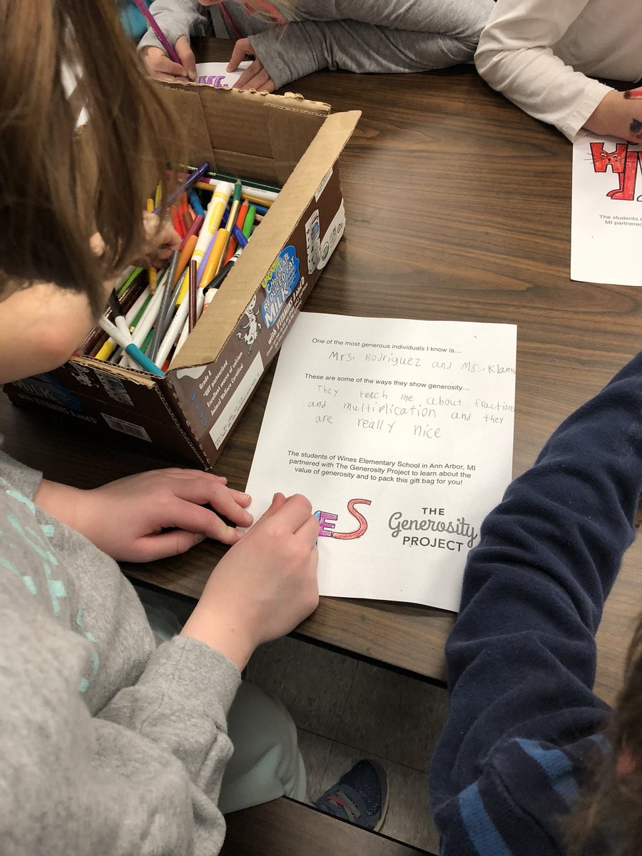 Ms_Klayman's tweet photo. It feels awesome to be packing bags of cleaning supplies for people in need! #generosityproject #bekind #begenerous #thirdgrade https://t.co/45suwbtVfC