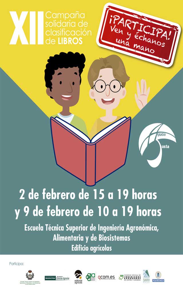 ayudajusta's tweet photo. Mañana a las 15.00 tenemos el segundo día de nuestra actividad anual de Recogida Solidaria de libros en @etsiaab. Te esperamos, solos no podemos! https://t.co/pBrRz9IslB