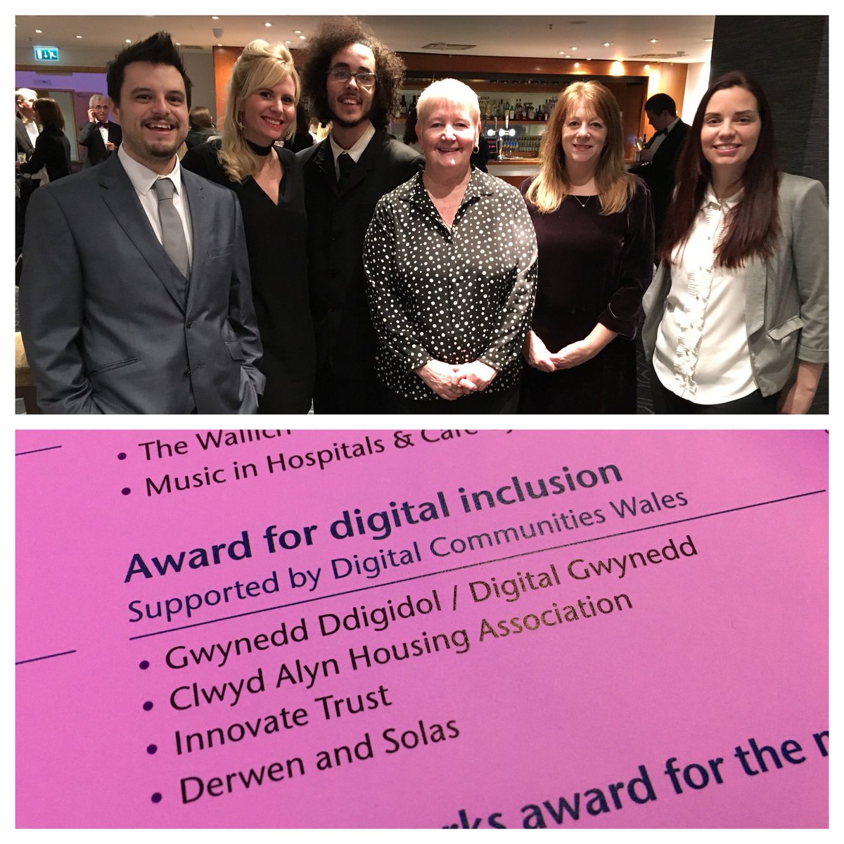 wearecodigroup's tweet photo. The Learn Together team from @derwencymru, @solascymru &amp; @gwaliacands  are at the Third Sector Awards Cymru #TSACymru tonight, we have been short listed for the Digital Inclusion Award 🤞🏼 https://t.co/62bQeRmXyd