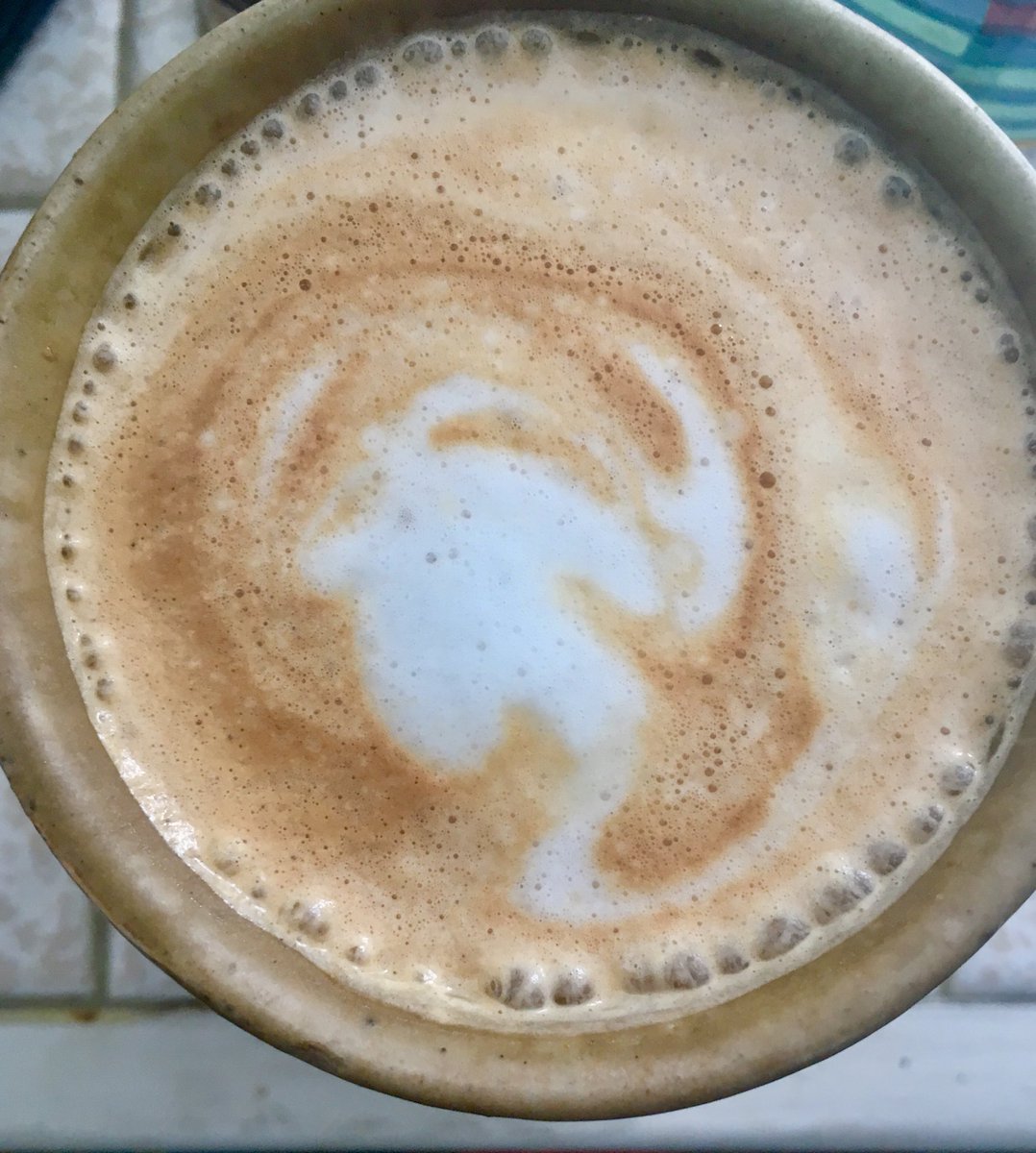 Scorpion latte art. Yeah, boi.