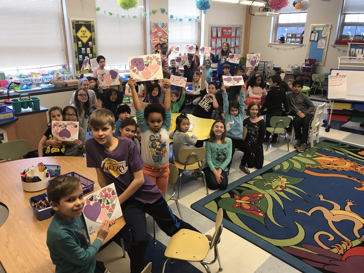kcernicky's tweet photo. We love our fifth grade buddies! Today they came down to help us with this week's STEAM challenge called "Heavy Hearts." It is so awesome to watch the "big" kids helping our Kindergarten kids! #ThisIsWES @mrphilips203 https://t.co/Px4w99g1RJ