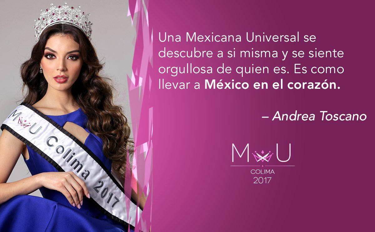 MxU_Oficial's tweet photo. “Una Mexicana Universal se descubre si misma y se siente orgullosa de quien es. Es como llevar a México en el corazón”.
Andrea Toscano @MxU_Colima 2017
#mxu #mexicanauniversal https://t.co/MpWCmquIjw