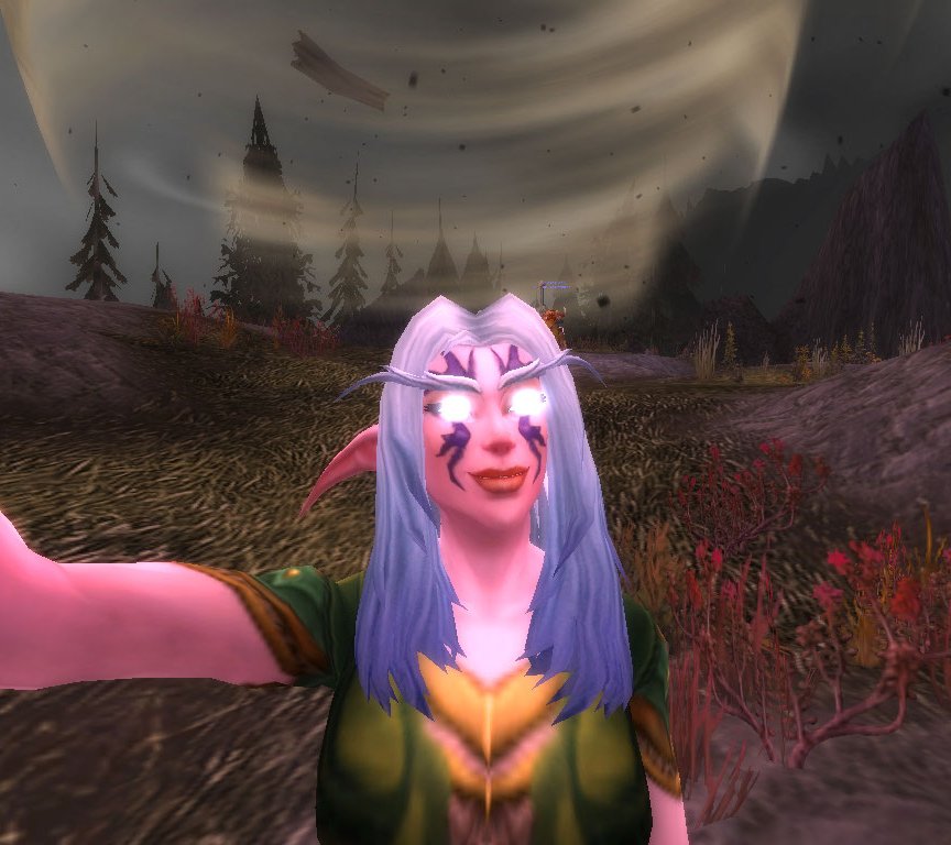 merrymakermimz's tweet photo. A storm? But first, let me take a Selfie! #Warcraft #Selfie #NelfHunter https://t.co/U4YQ7oE7s9
