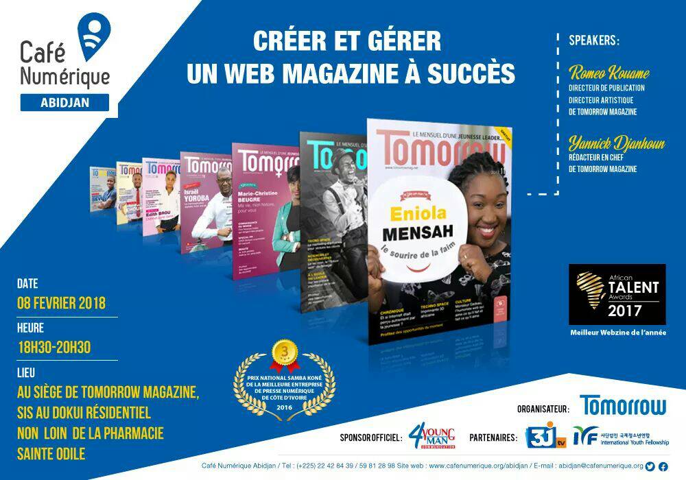 audreyble05's tweet photo. #cafeNabidjan #7 c'est ce soir. Comment créer et gérer un webzine à succès. On vous dira tout. Restez connectés https://t.co/KE78PY0g9S