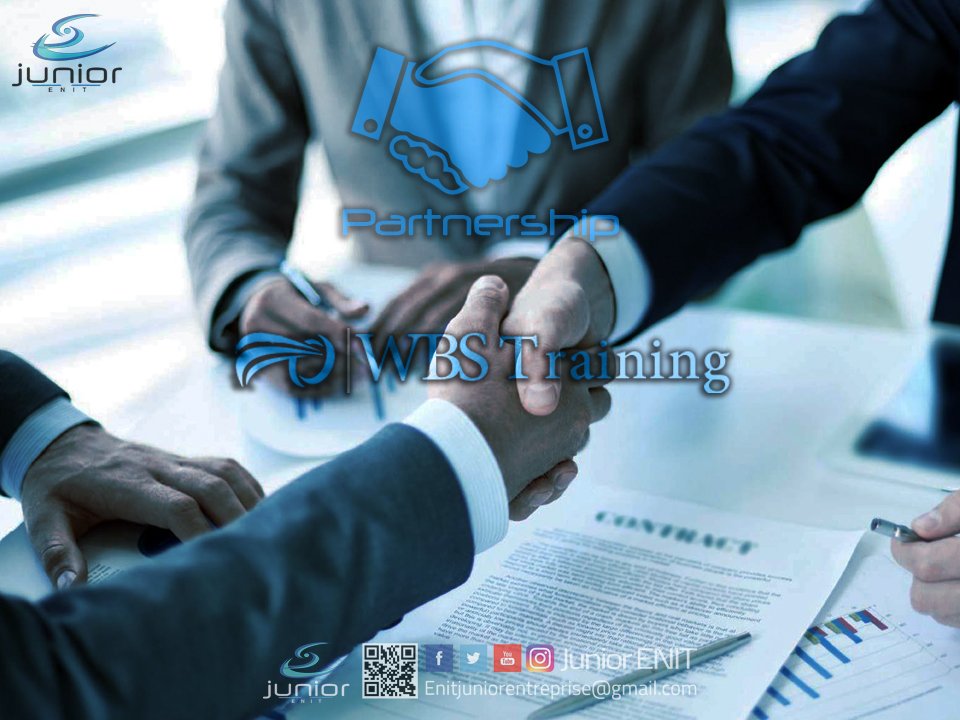 L’ENIT Junior Entreprise ne cesse d’obtenir l’approbation du public et grâce à notre succès nous venons de décrocher un partenariat avec WBS Training.
Un grand remerciement pour la confiance qu’ils nous accordent. 
#EJEBrightLikeADiamond
#BridgingTheGapSince1999