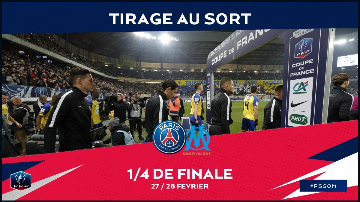 PSG_inside's tweet image. 🏆 @coupedefrance

Le @PSG_inside recevra l'@OM_Officiel en quarts de finale ! 👊

#PSGOM