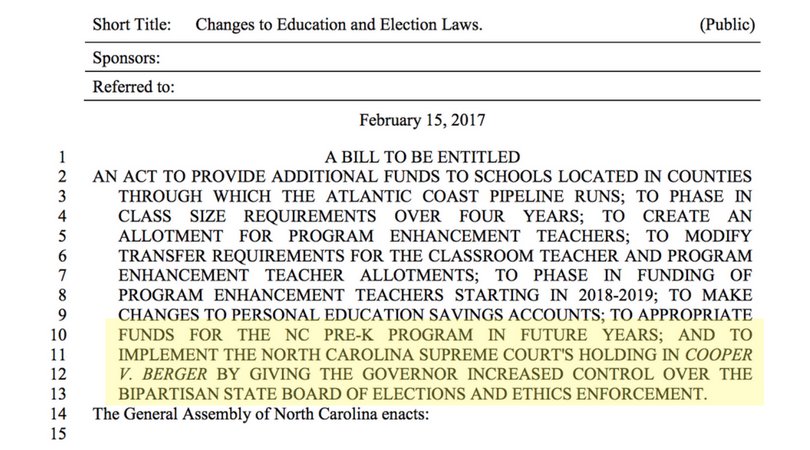 democracync's tweet photo. Surprise! Looks like changes to the State Board of Elections have been rolled into HB90 — a bill about classroom size (now "Changes to Education and Election Laws”) #ncga #ncpol https://t.co/Beh2rAiIYP https://t.co/8YYHxcCwDB