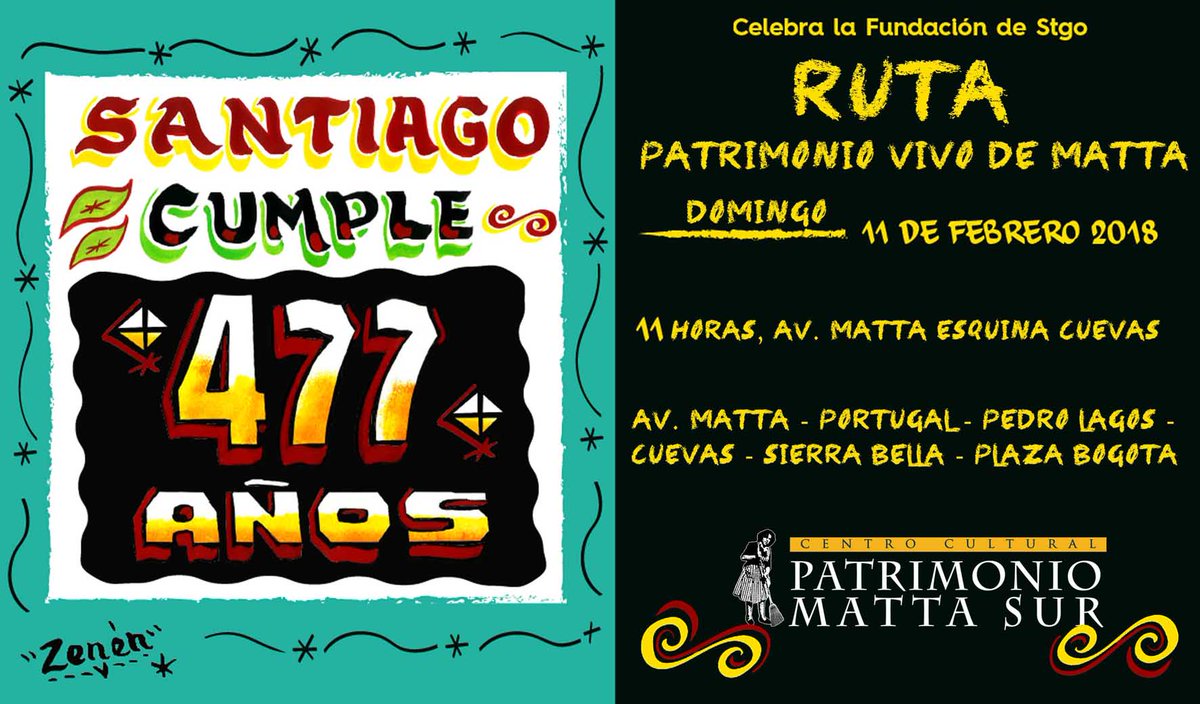 mattasur's tweet photo. ahora tenemos un afiche mas clarito de la ruta patrimonial por el barrio matta, se agradece difusión. @utmattasur @stgoturismo @LaRadioFranklin @stgocultura @Stgodesdebarrio @rosarioxstgo @kakito1 @RedCVCchile @FAStgoCentro1 @Clararouse @barriomattasur @ComiteMattaSur https://t.co/OEjYE9MvkT