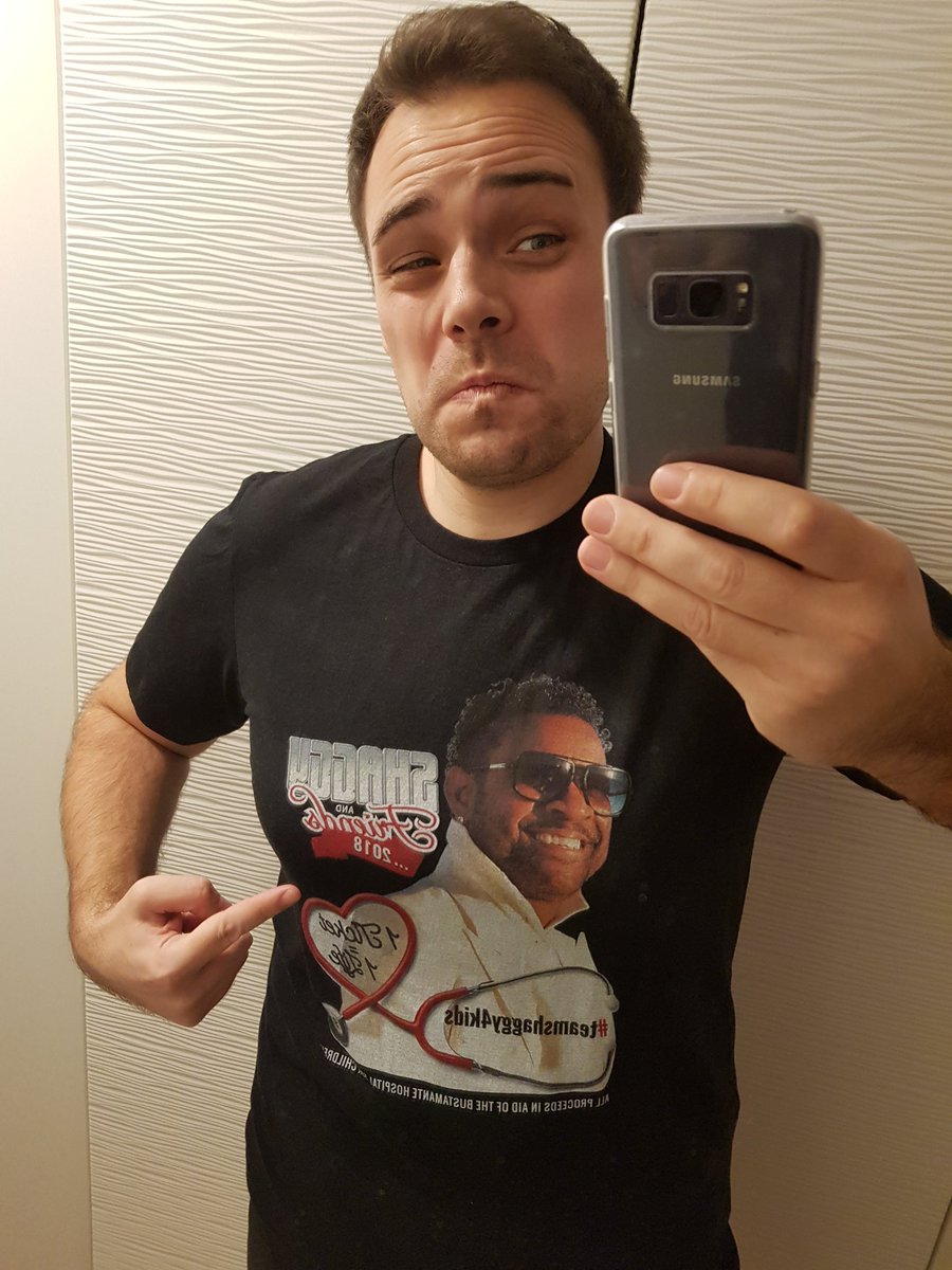 DiRealGstoetti's tweet photo. I just love the new clothing line of Shaggy #RaeTownApparel !!! You can donate for Shaggy's charity cause- The Bustamante Hospital for Children in Kingston if you buy this special #shaggyandfriends shirt I'm wearing!!!  @DiRealShaggy #Teamshaggy4kids https://t.co/tNk7OS48Vt