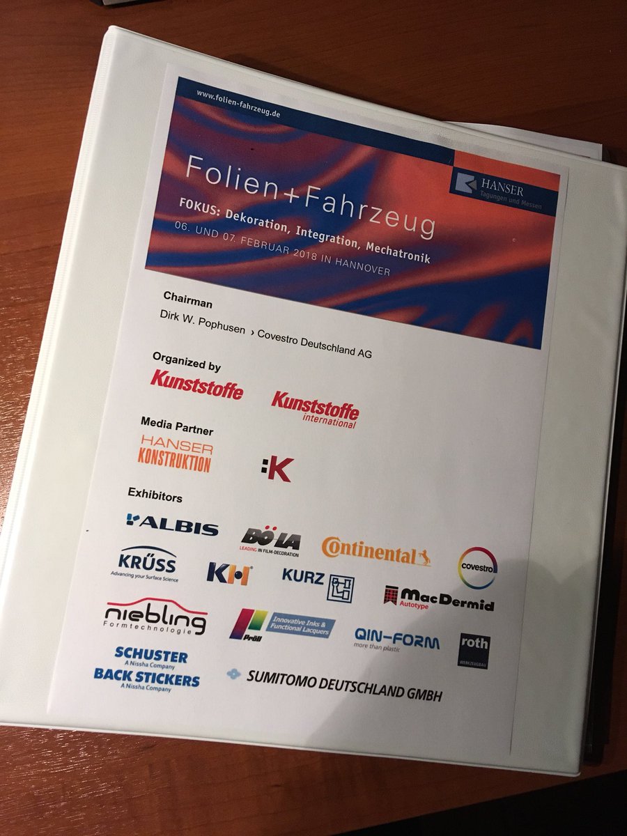 DirkPophusen's tweet photo. Thanks to all participants making #FolienFahrzeug such a great event #CovestroGroup #KunststoffeDE - 2days with focus on films enabling #FutureOfMobility https://t.co/nkxZe5SFPl