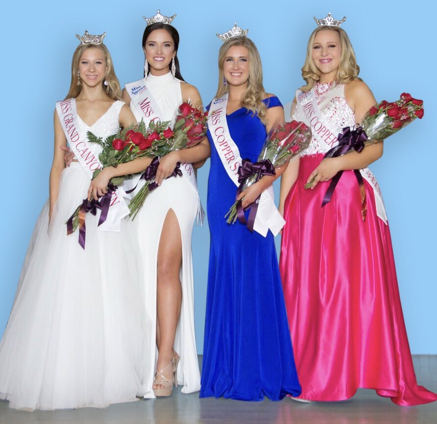 KathrynLauer's tweet photo. Congratulations to our 2018 Miss Grand Canyon and Miss Copper State titleholders — Kate Blair, Alex Taylor, Sophie Owen, and McKenna Heck! https://t.co/sJBvAKVVNN